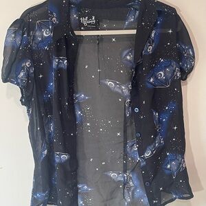 Large hell bunny shirt sheer button up